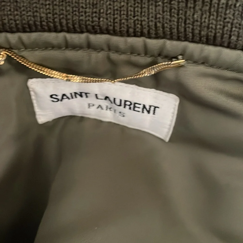 π Saint Laurent Green Padded Bomber Jacket - Picture 10 of 12